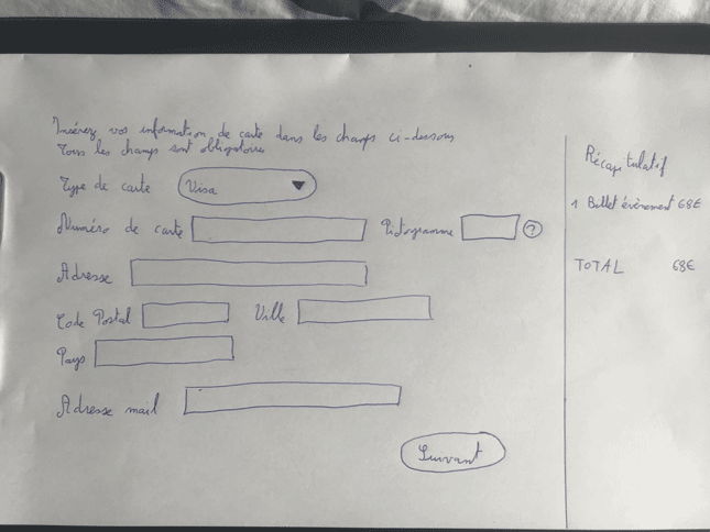 Page de paiement